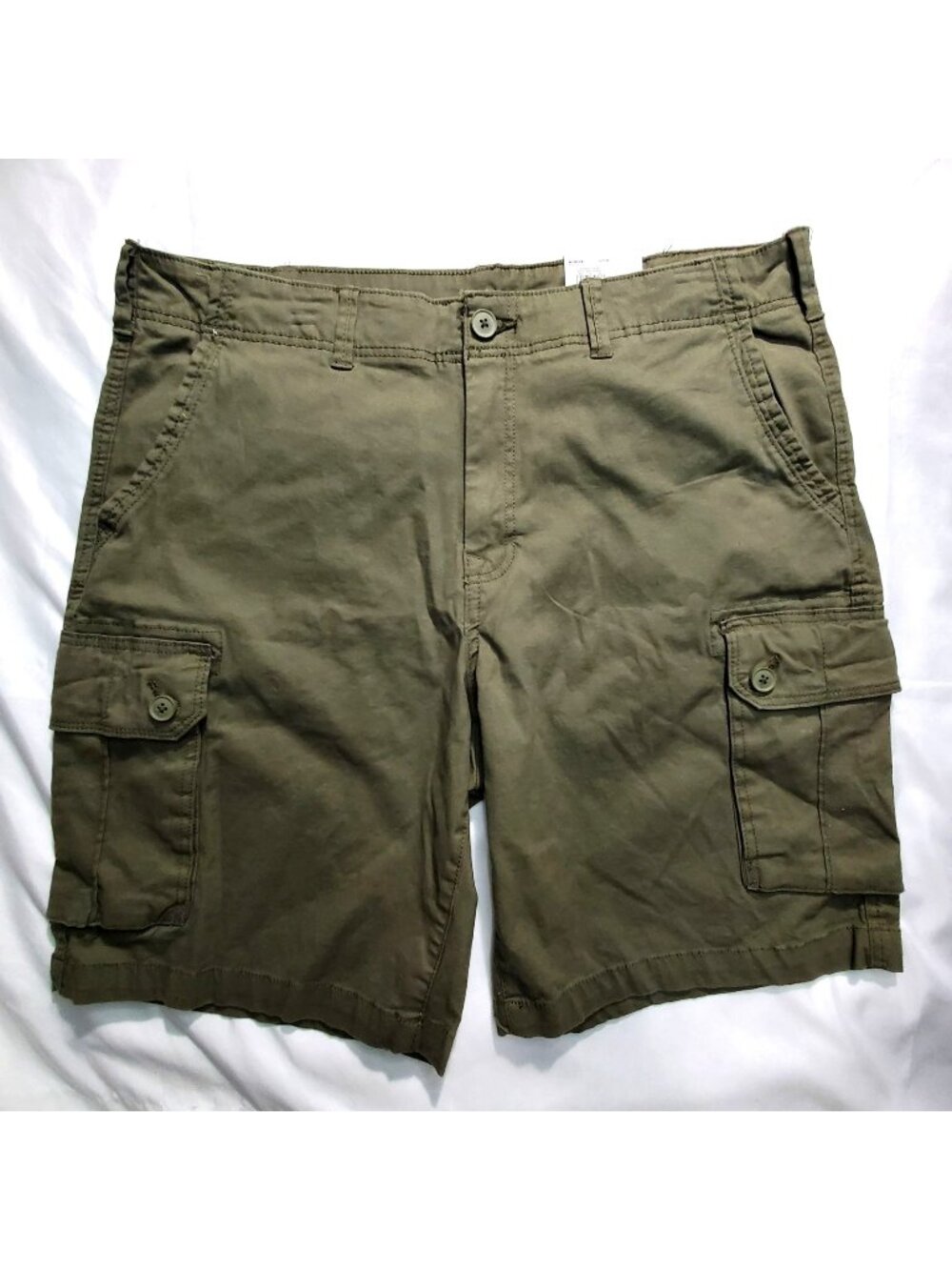 Sonoma Mens Size 38 Dusty Olive Everyday Cargo Shorts  Stretch Fabric